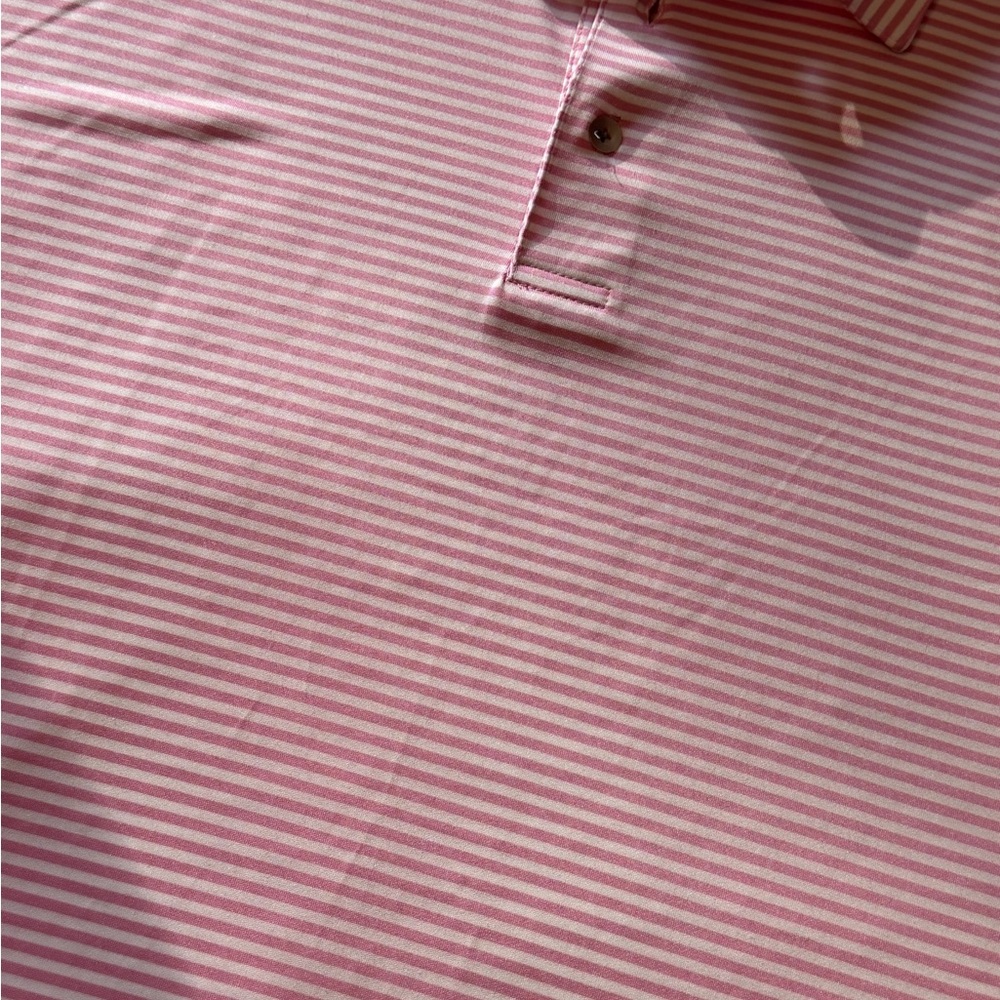 Men's Pink Stripe Polo Shirt